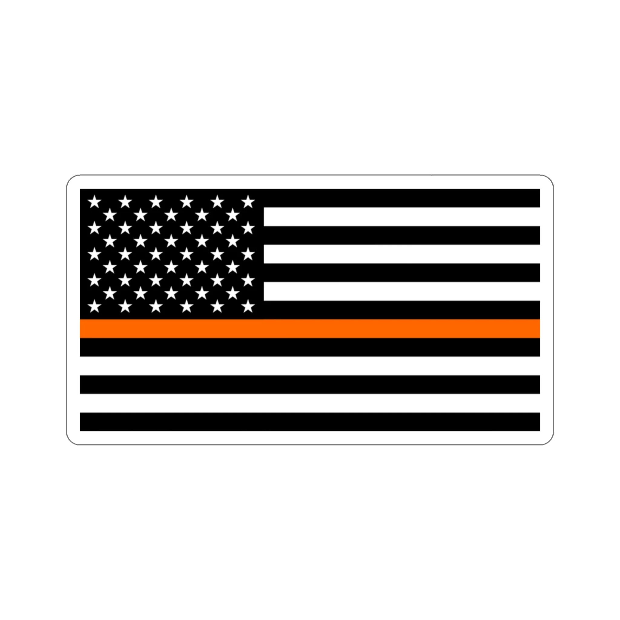 Thin Orange Line Flag Sticker - Image 10