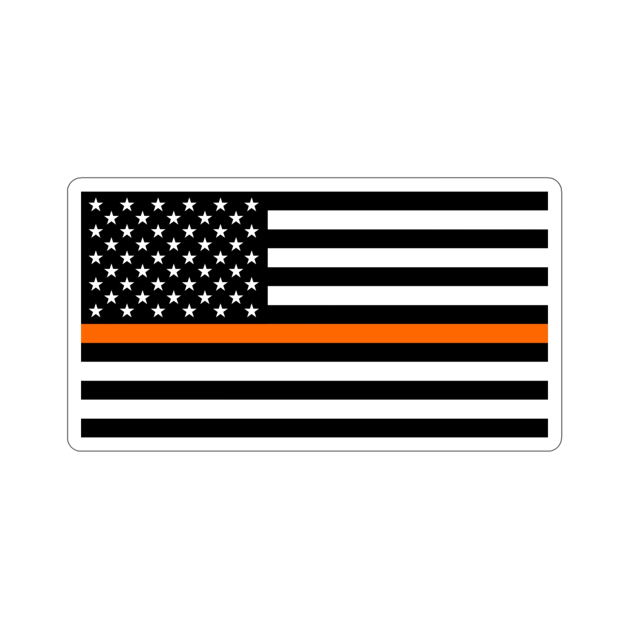 Thin Orange Line Flag Sticker - Image 20