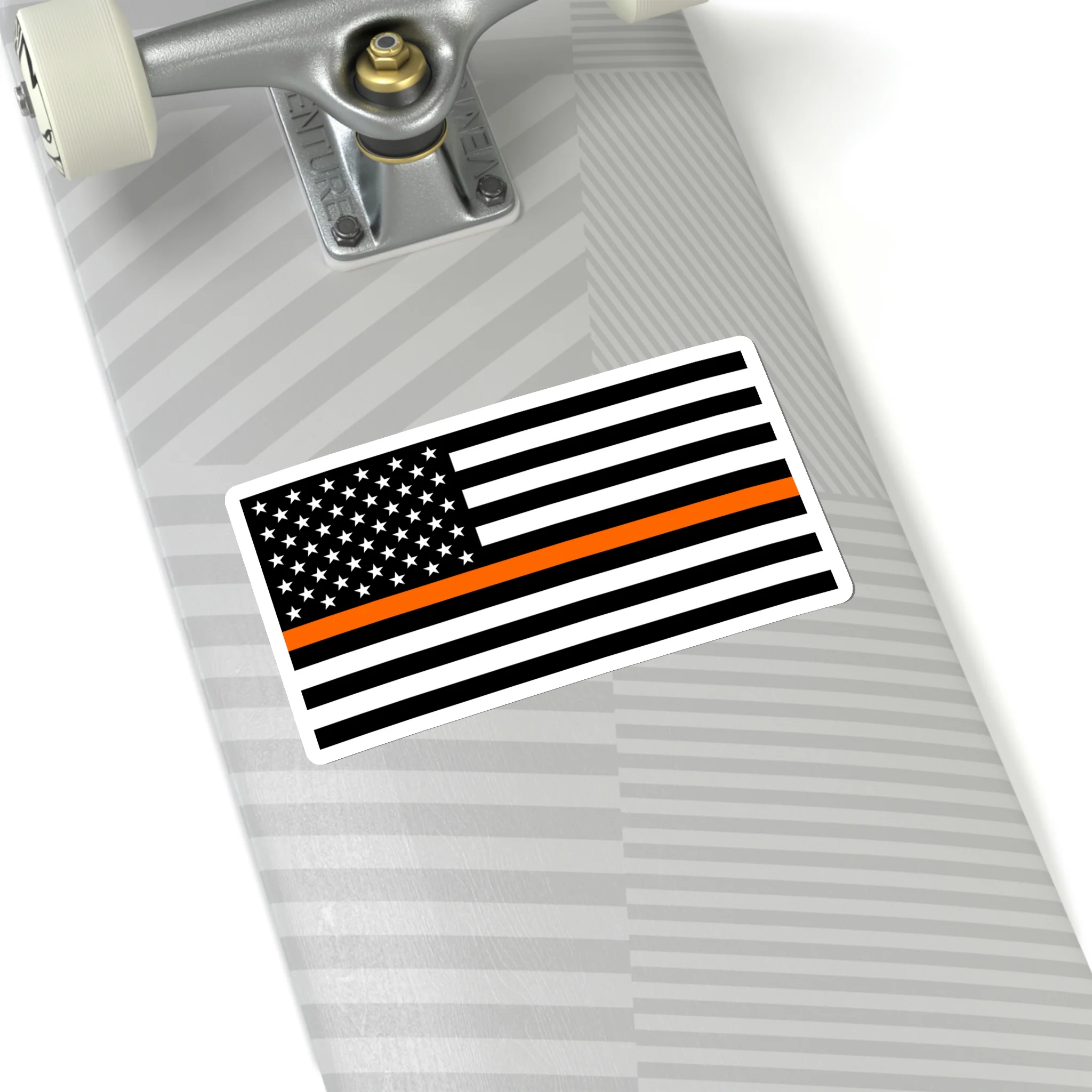 Thin Orange Line Flag Sticker - Image 21