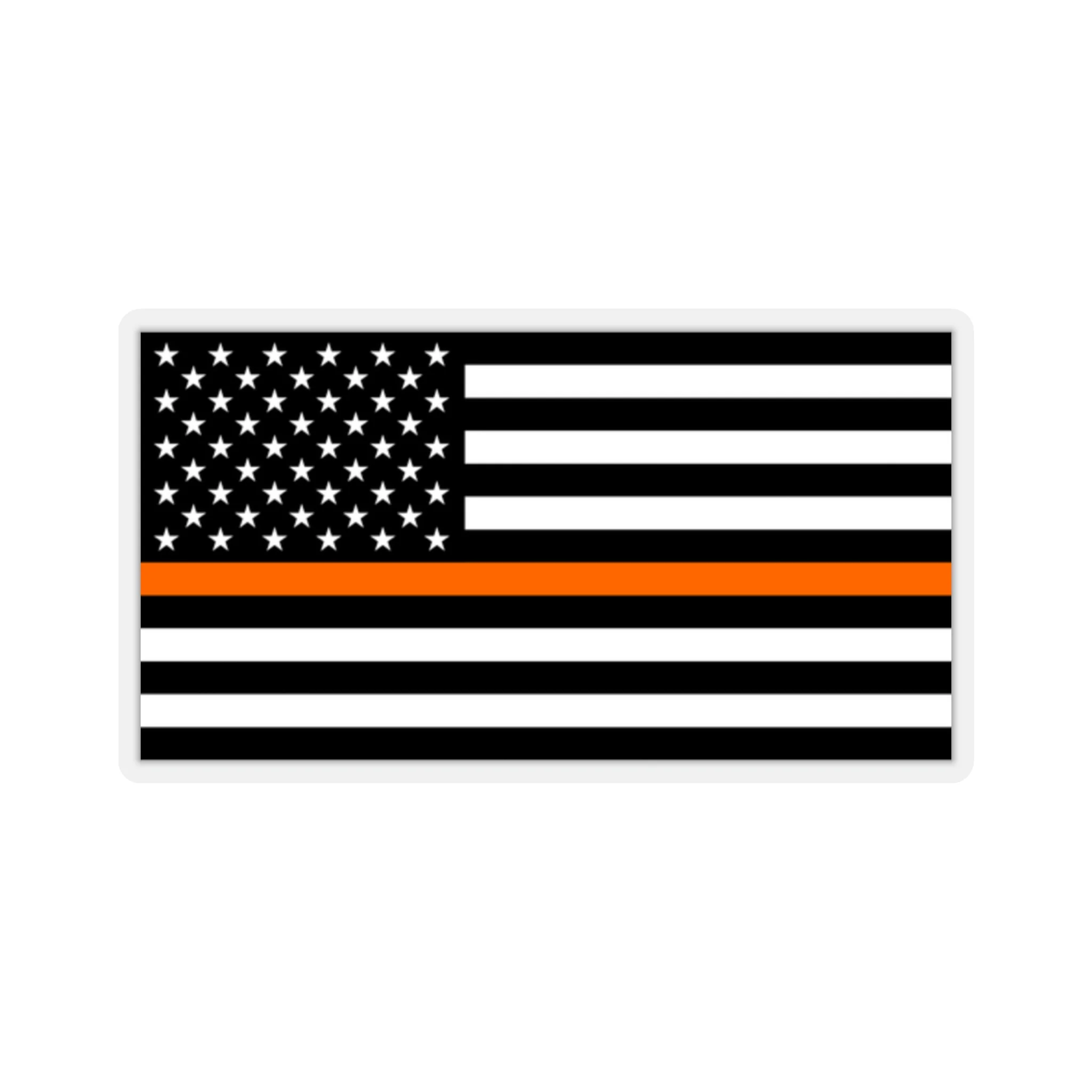 Thin Orange Line Flag Sticker - Image 5
