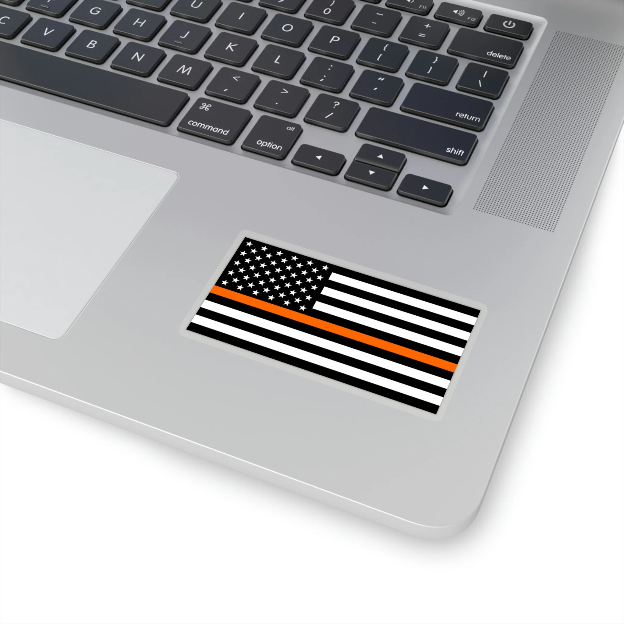 Thin Orange Line Flag Sticker - Image 8