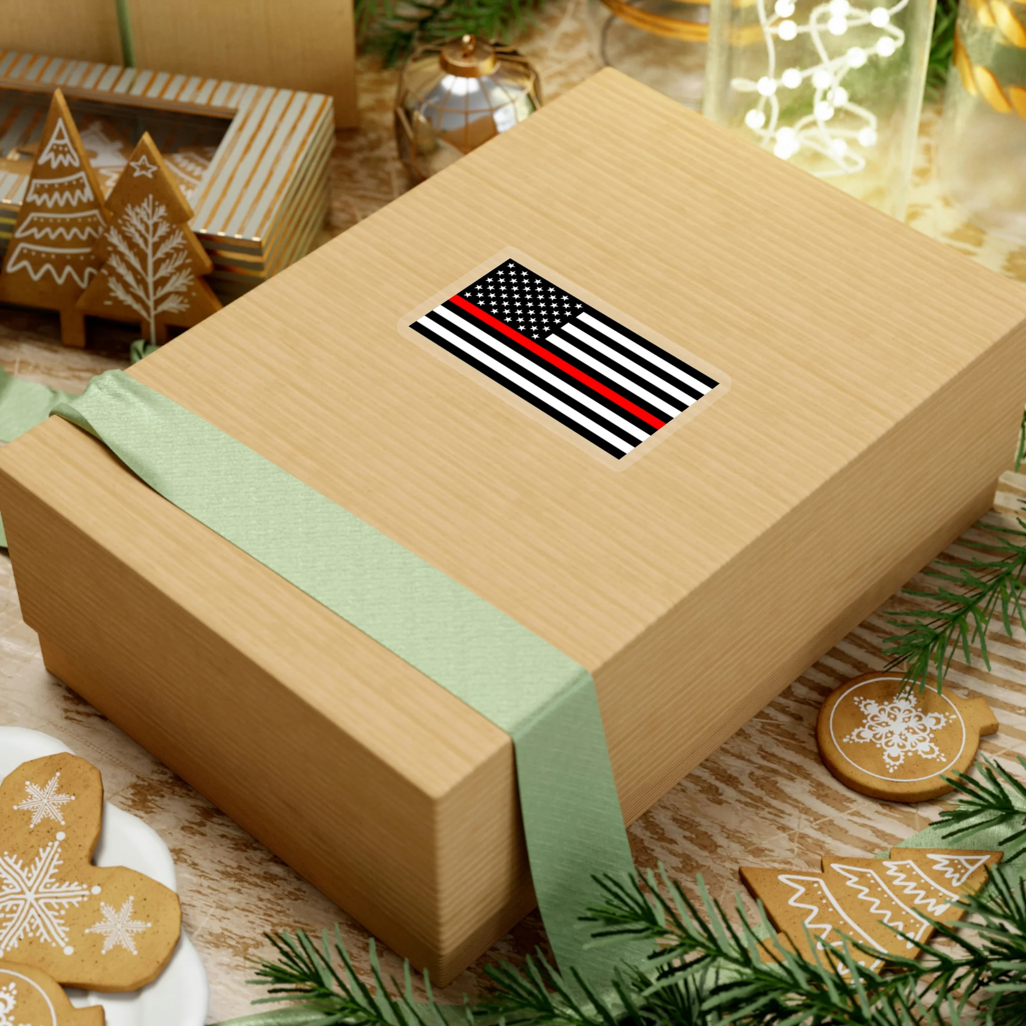 Thin Red Line Flag Sticker - Image 9