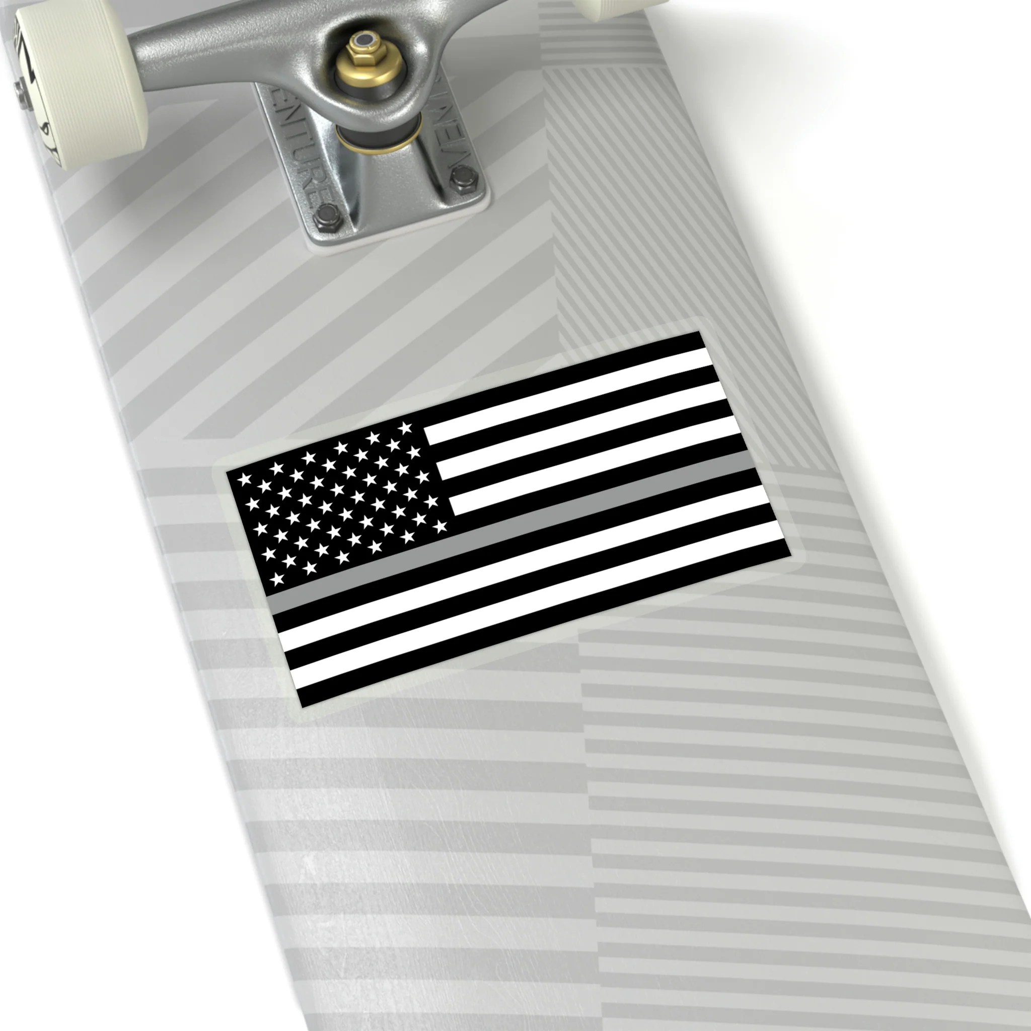 Thin Silver Line Flag Sticker - Image 18
