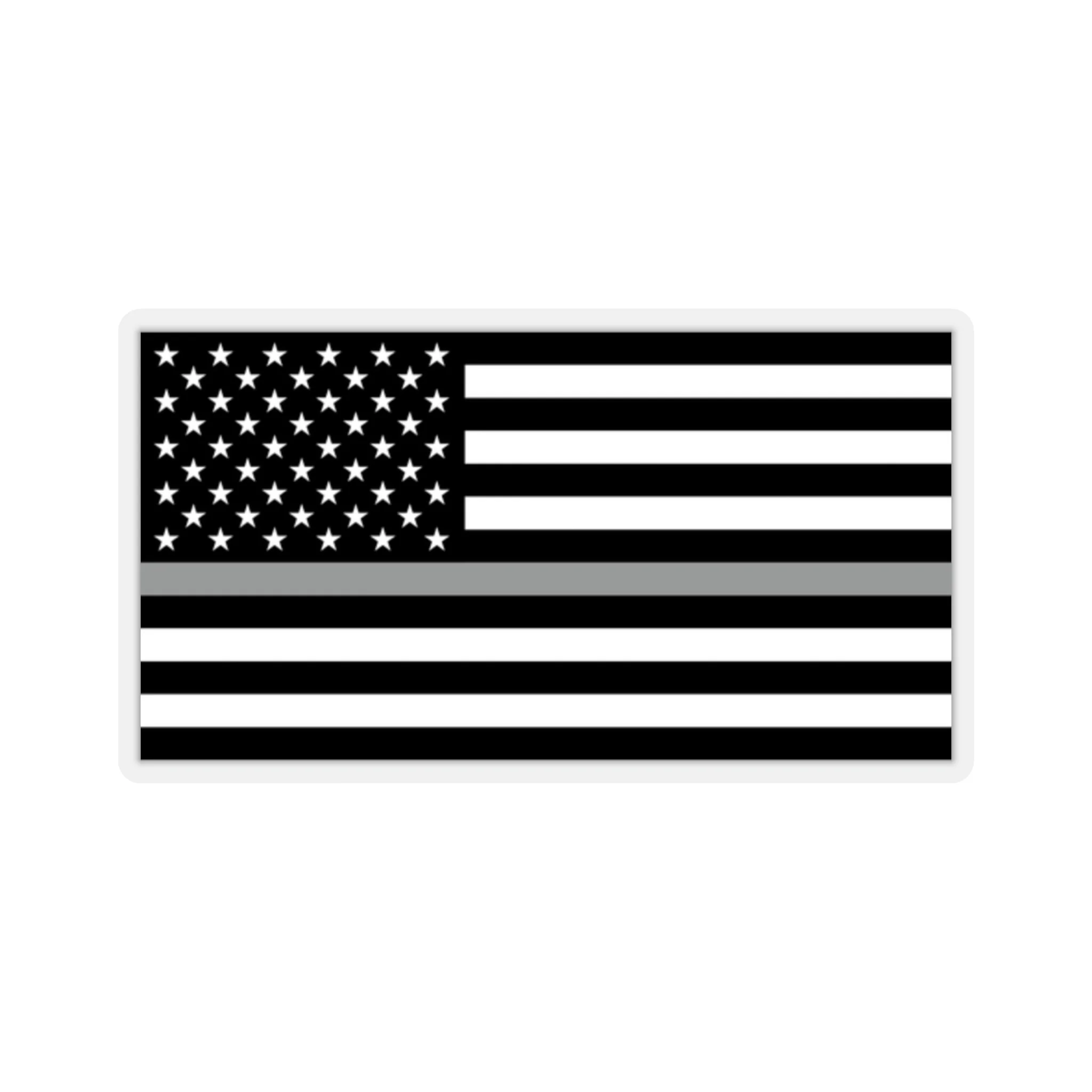 Thin Silver Line Flag Sticker - Image 2