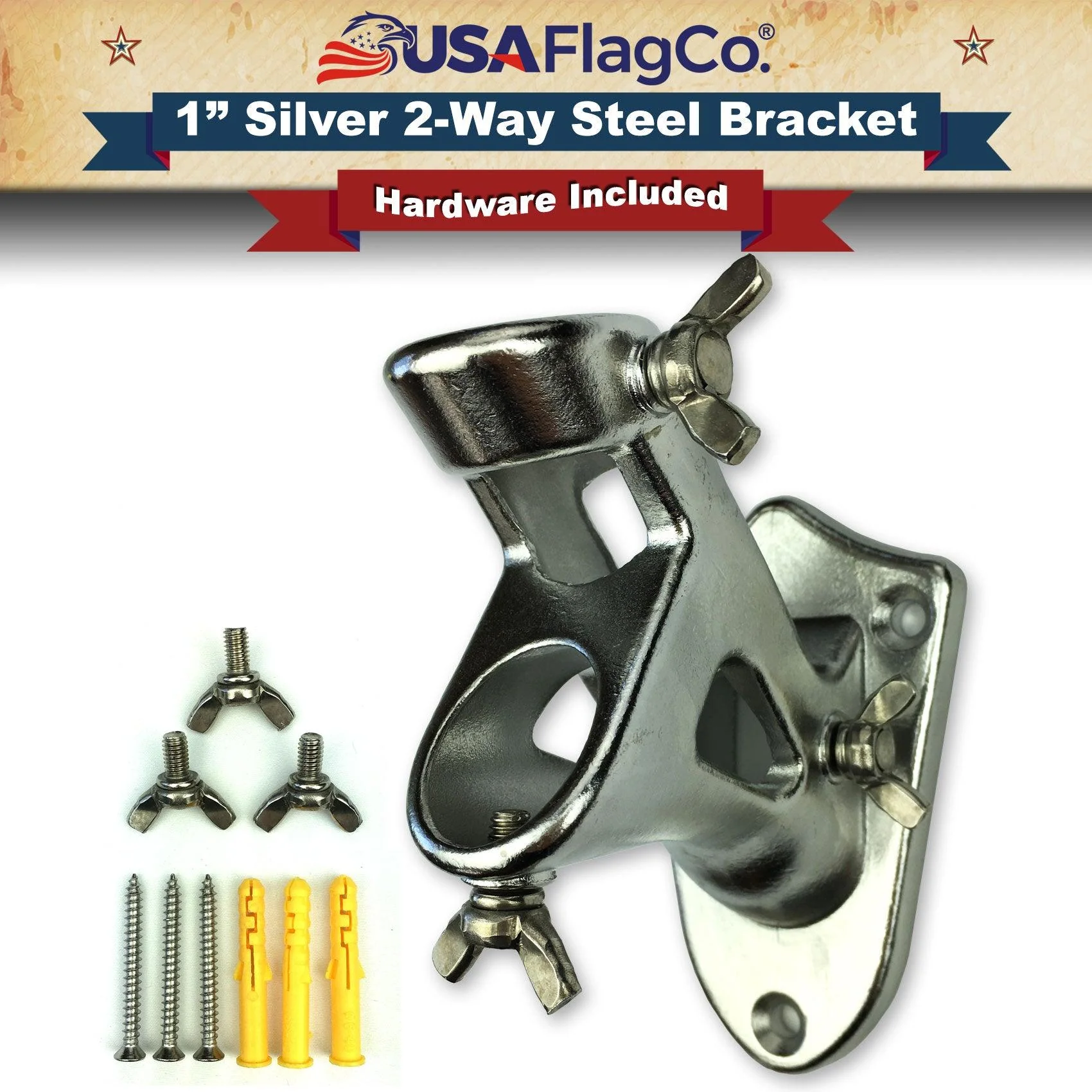 TITAN™ Silver Stainless Steel Flag Pole Bracket (1-inch Diameter) - Image 3