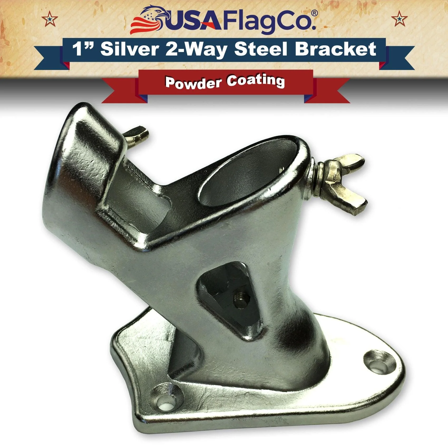 TITAN™ Silver Stainless Steel Flag Pole Bracket (1-inch Diameter) - Image 4