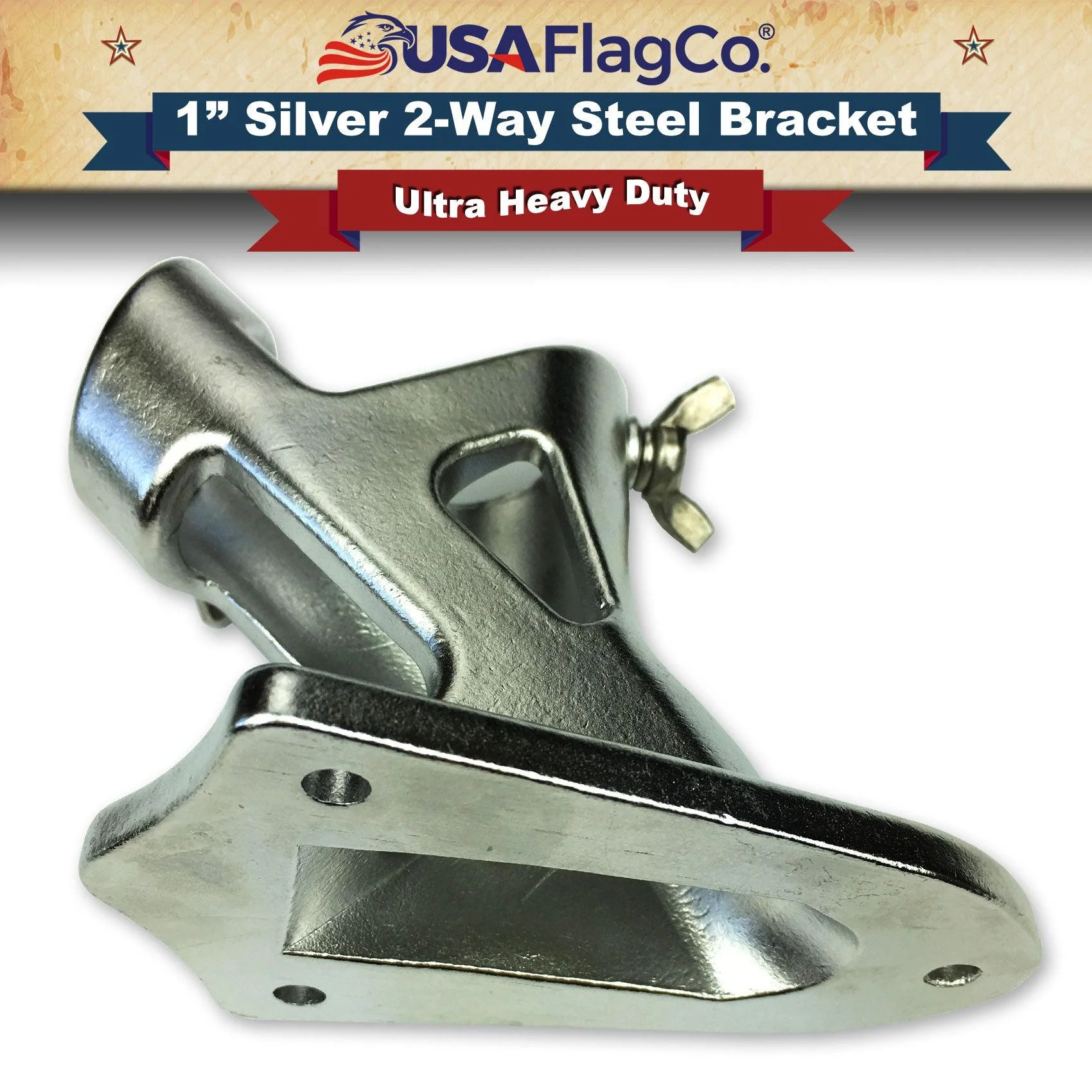 TITAN™ Silver Stainless Steel Flag Pole Bracket (1-inch Diameter) - Image 6