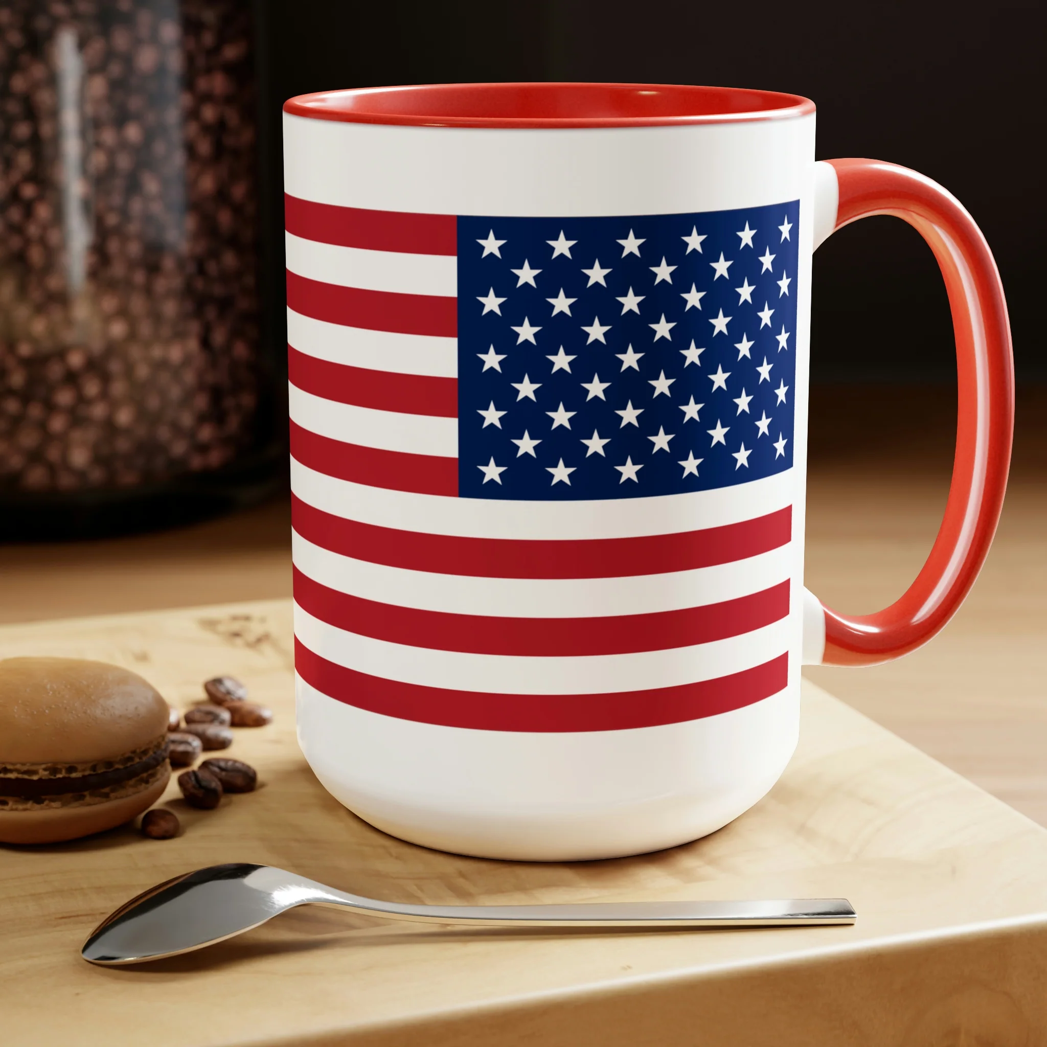 Two-Tone American Flag Coffee Mugs, 15oz - Image 24