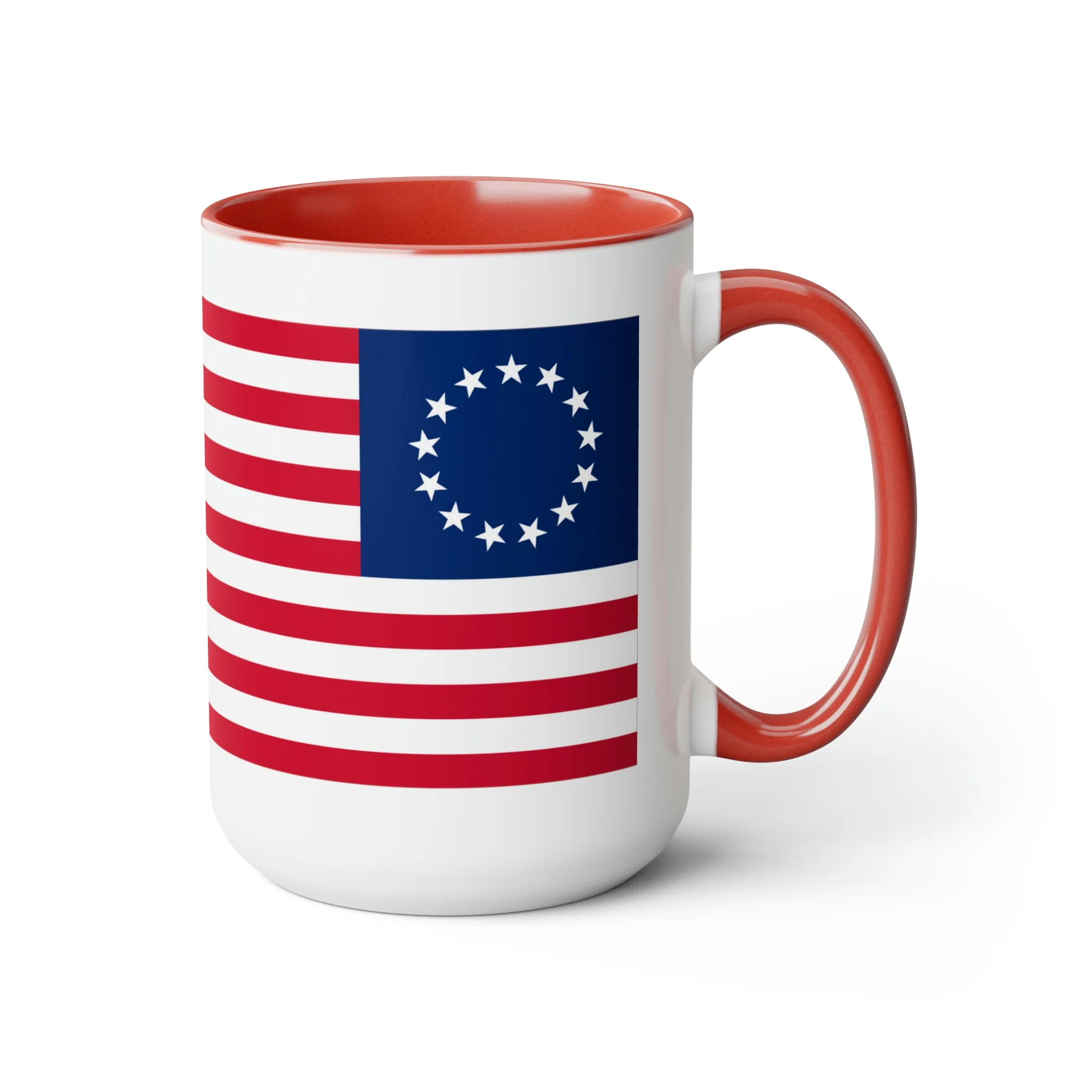Two-Tone Betsy Ross Flag Coffee Mugs, 15oz - Image 22