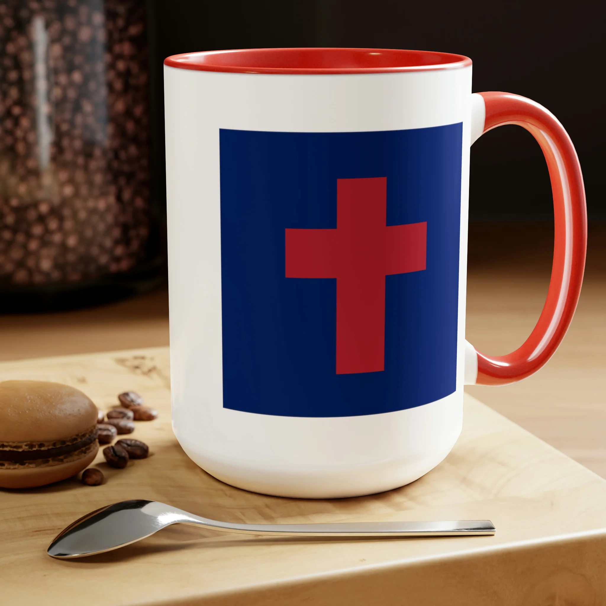 Two-Tone Christian Flag Coffee Mugs, 15oz - Image 24