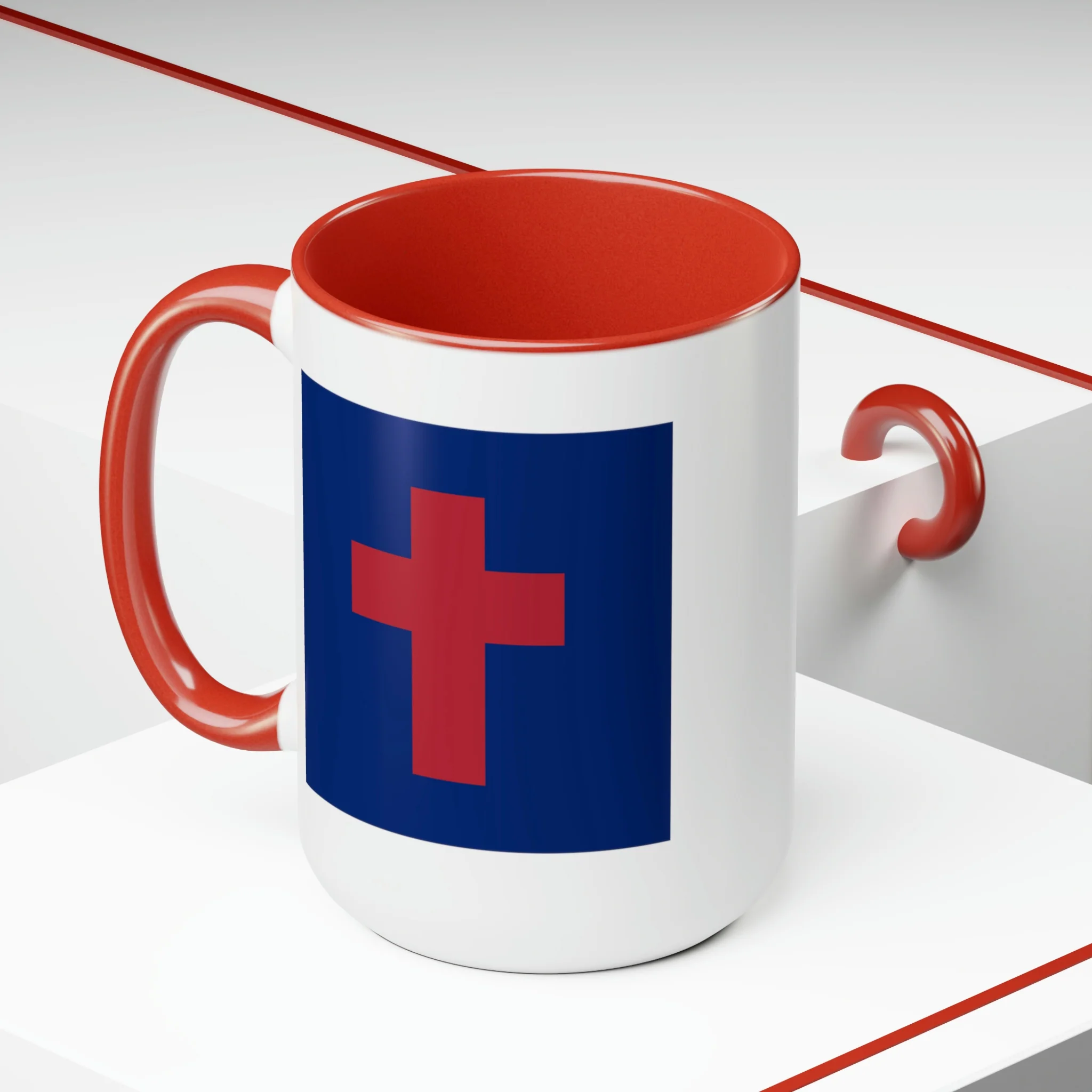 Two-Tone Christian Flag Coffee Mugs, 15oz - Image 25