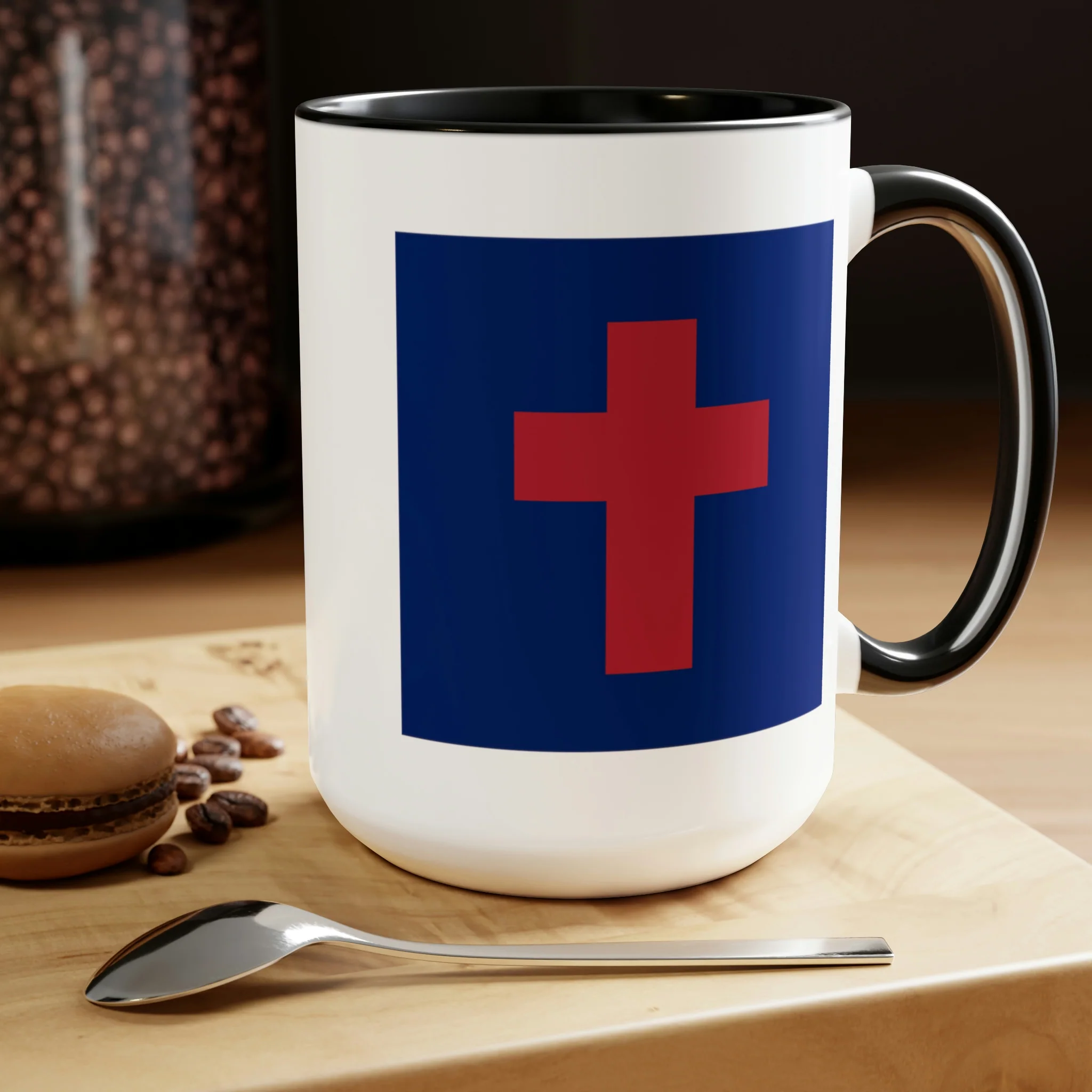Two-Tone Christian Flag Coffee Mugs, 15oz - Image 9