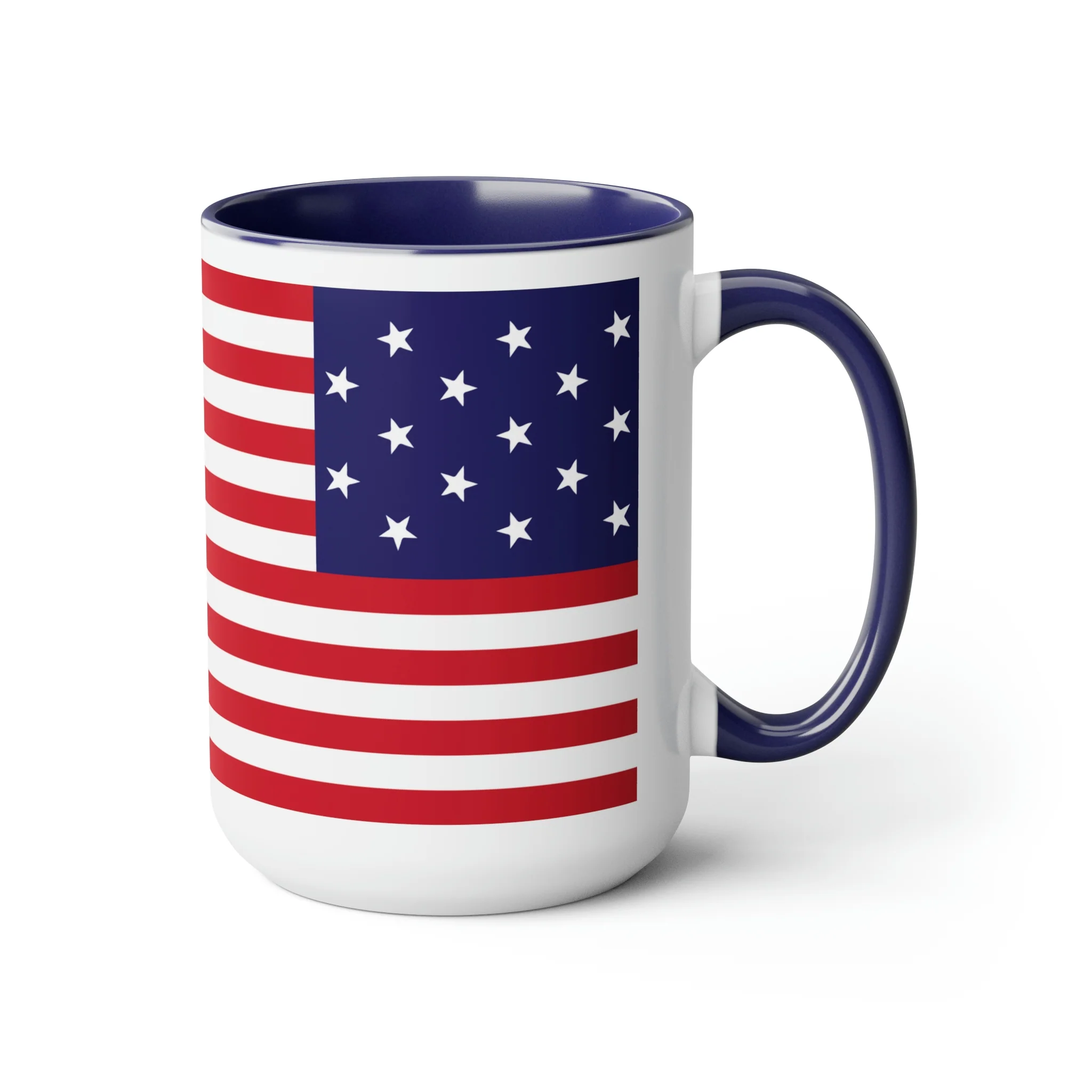 Two-Tone Star Spangled Banner Flag Coffee Mugs, 15oz - Image 13