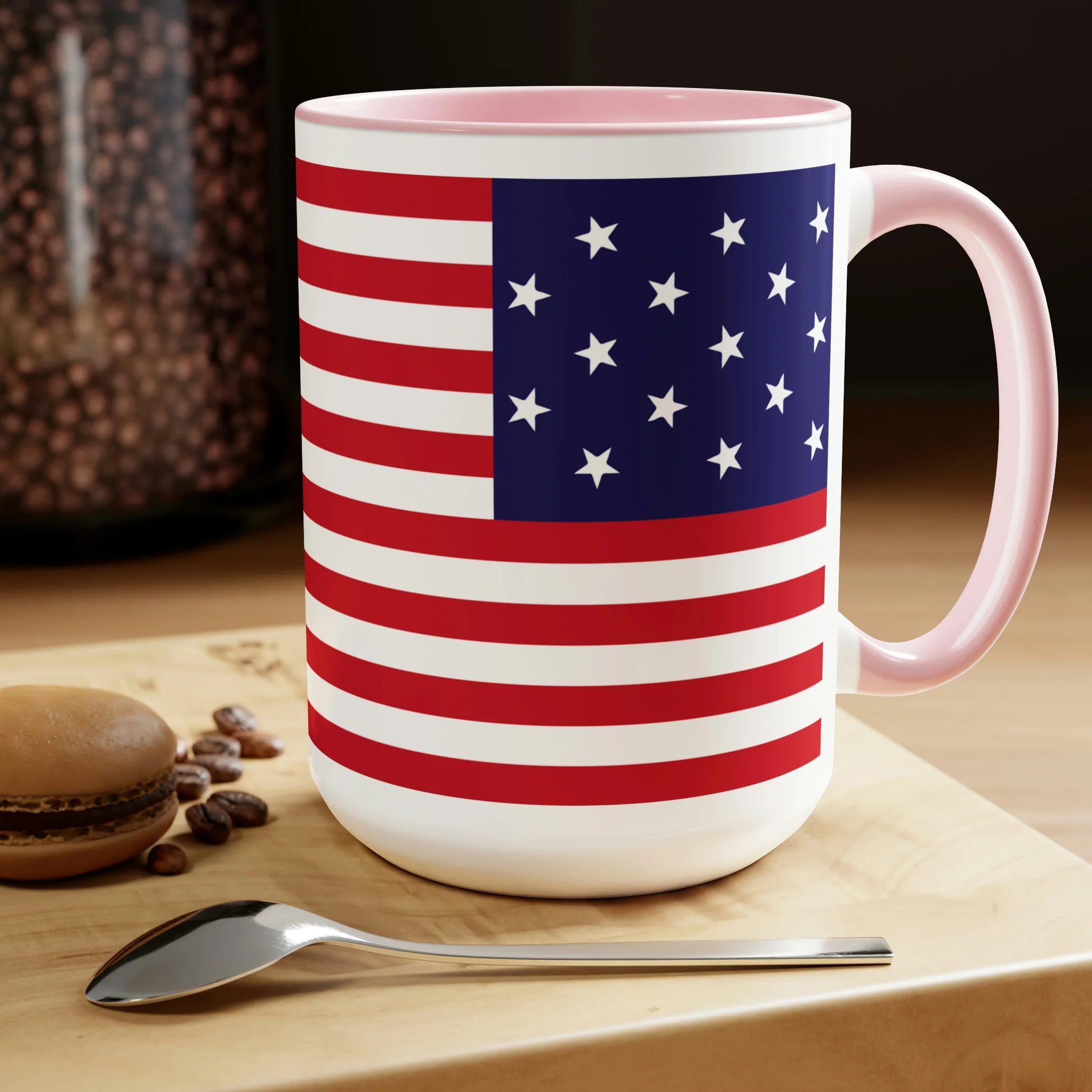 Two-Tone Star Spangled Banner Flag Coffee Mugs, 15oz - Image 19