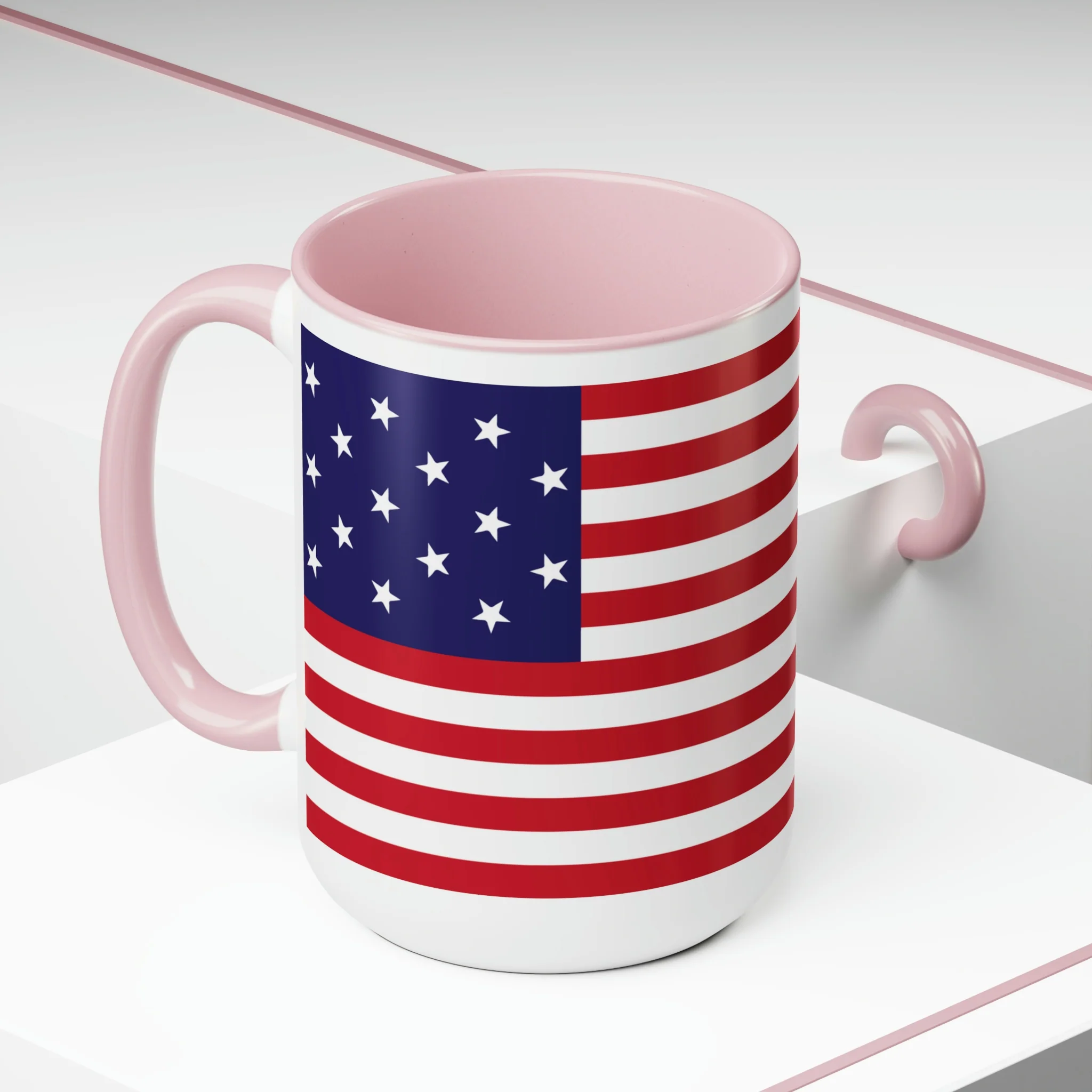 Two-Tone Star Spangled Banner Flag Coffee Mugs, 15oz - Image 20