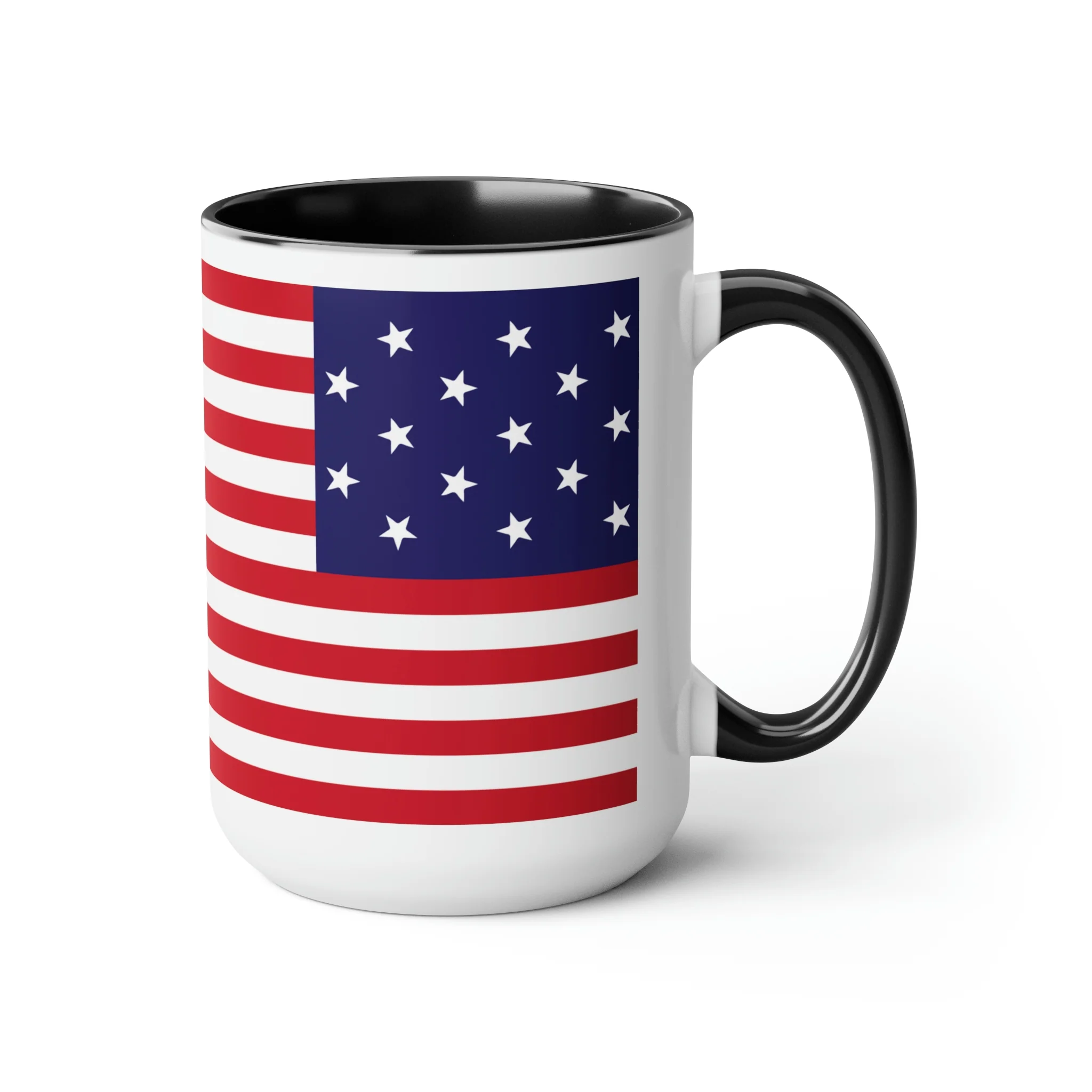 Two-Tone Star Spangled Banner Flag Coffee Mugs, 15oz - Image 3