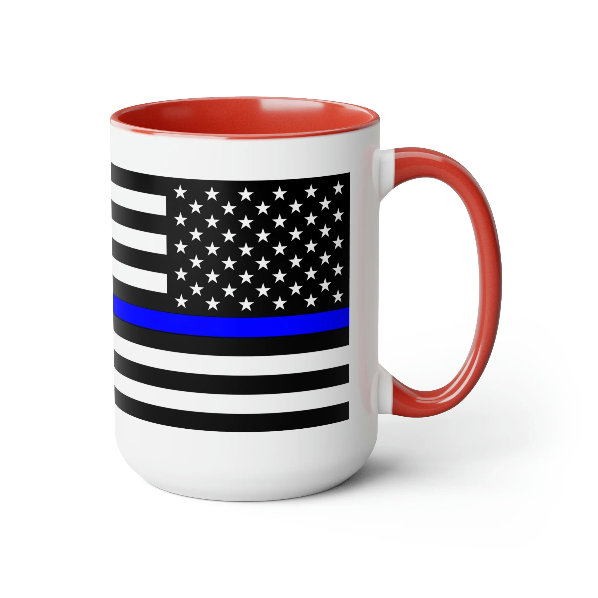 Two-Tone Thin Blue Line Flag Coffee Mugs, 15oz - Image 23