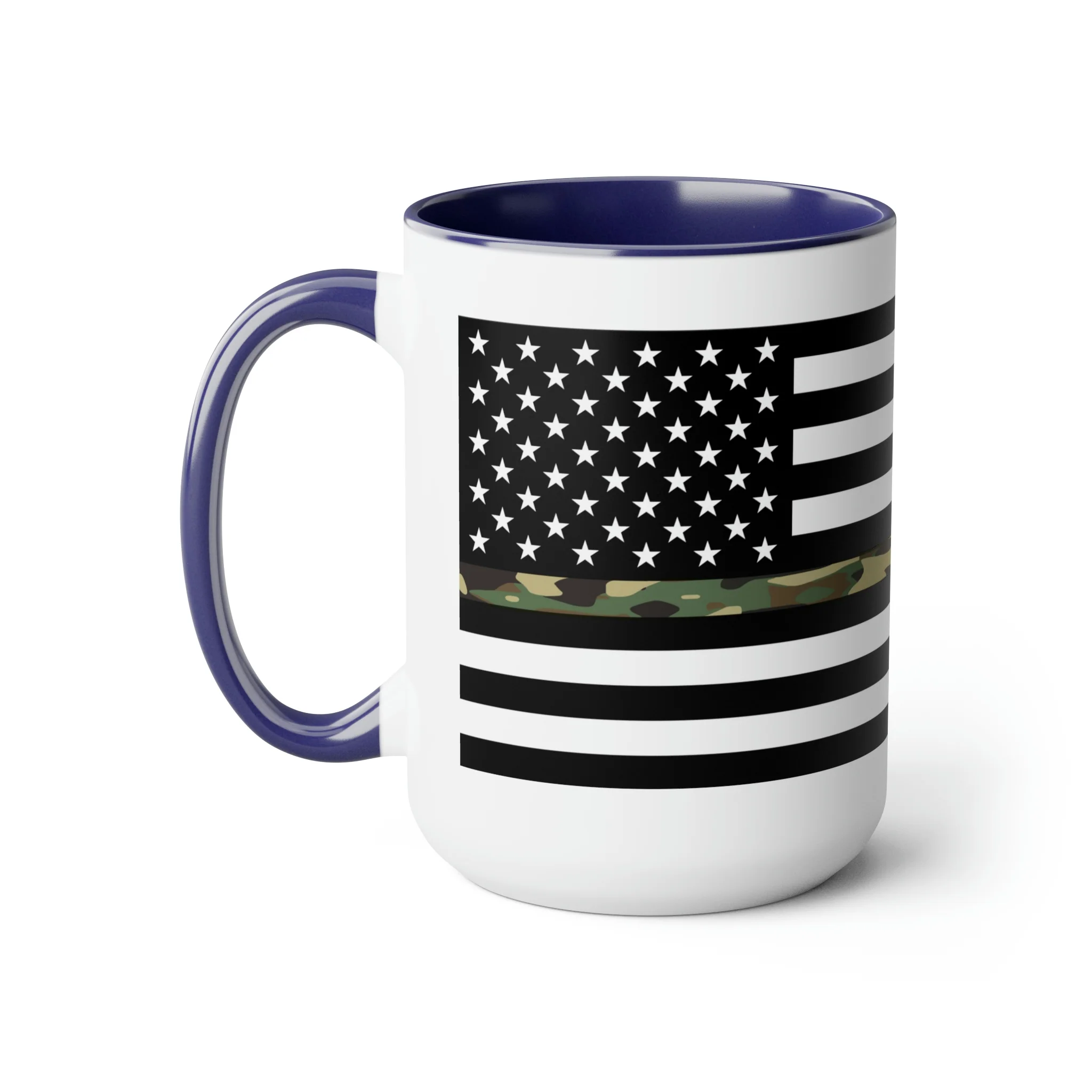 Two-Tone Thin Camo Line Flag Coffee Mugs, 15oz - Image 11