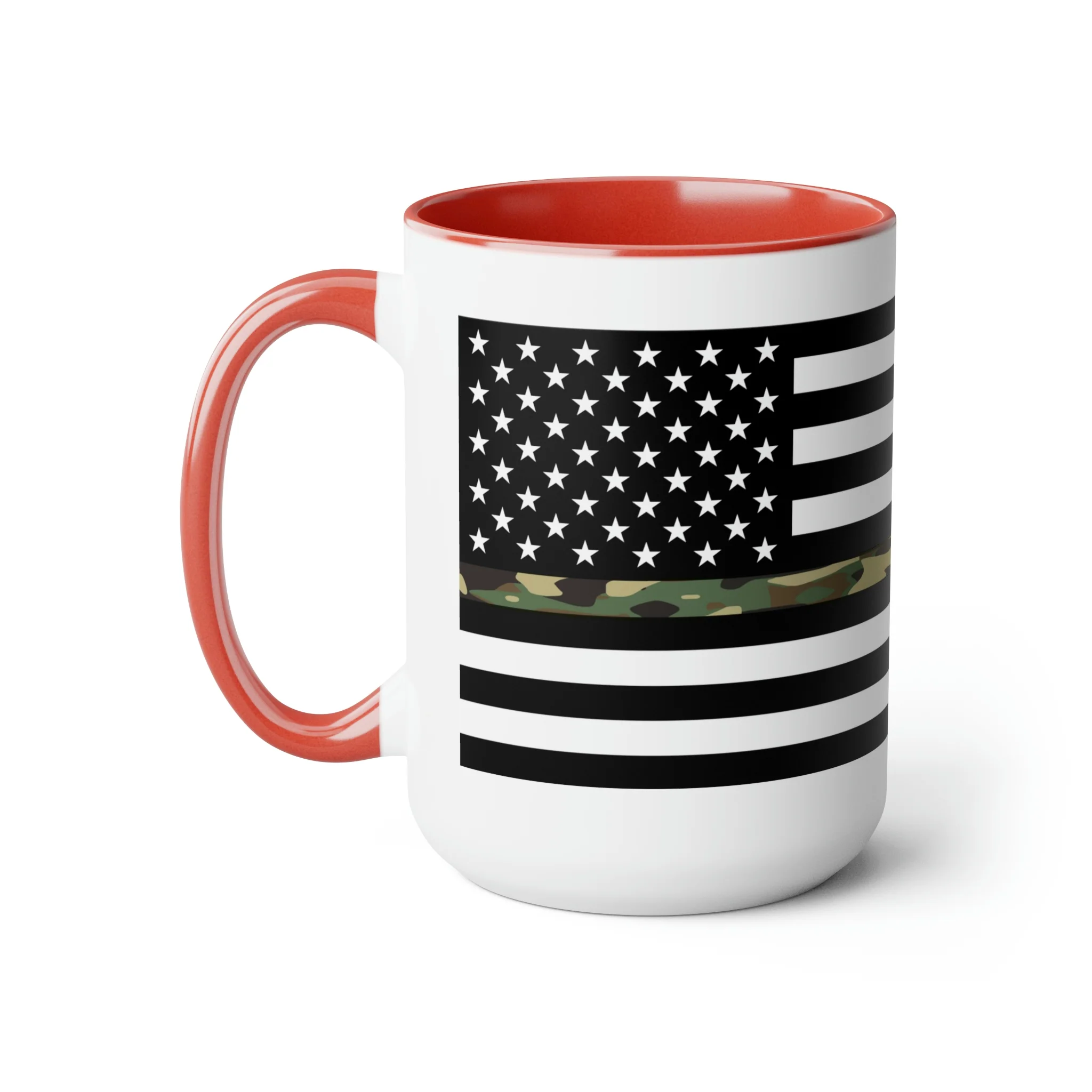 Two-Tone Thin Camo Line Flag Coffee Mugs, 15oz - Image 21