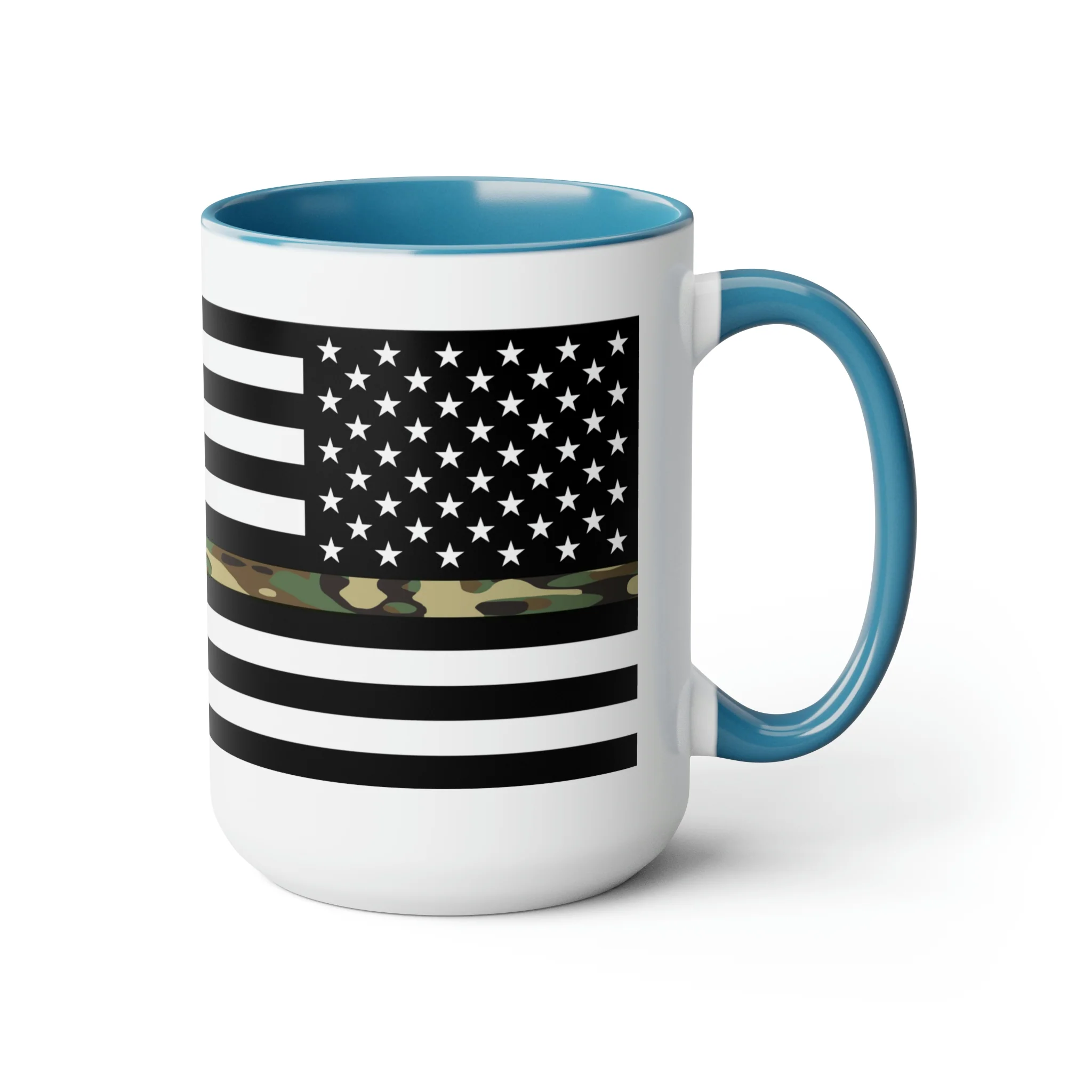 Two-Tone Thin Camo Line Flag Coffee Mugs, 15oz - Image 8
