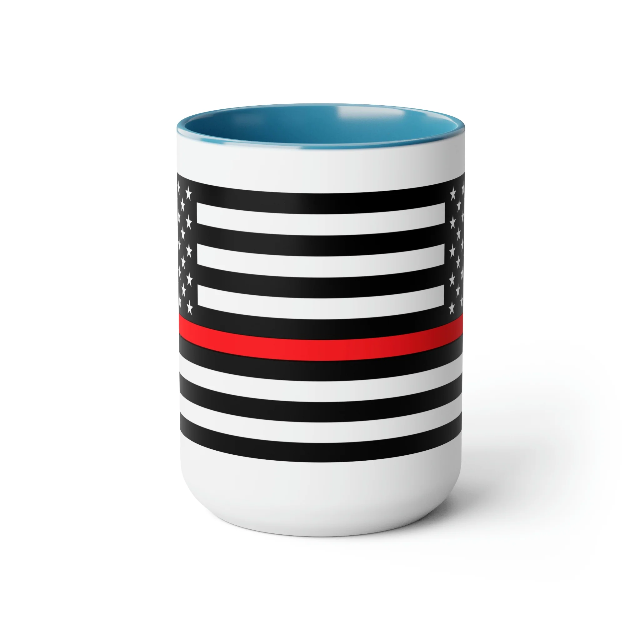 Two-Tone Thin Red Line Flag Coffee Mugs, 15oz - Image 7