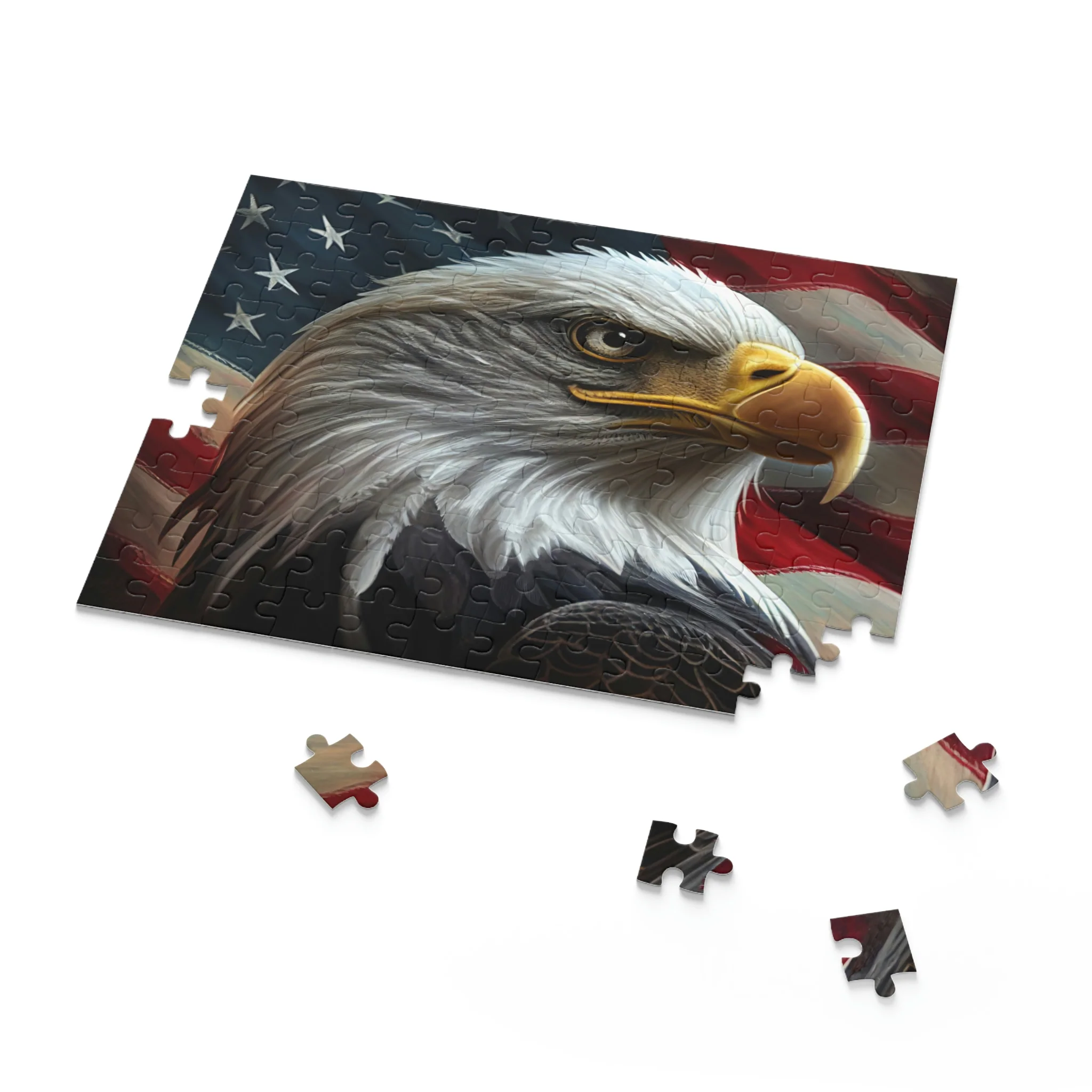 USA Flag American Bald Eagle Puzzle (120, 252, 500-Piece) - Image 6