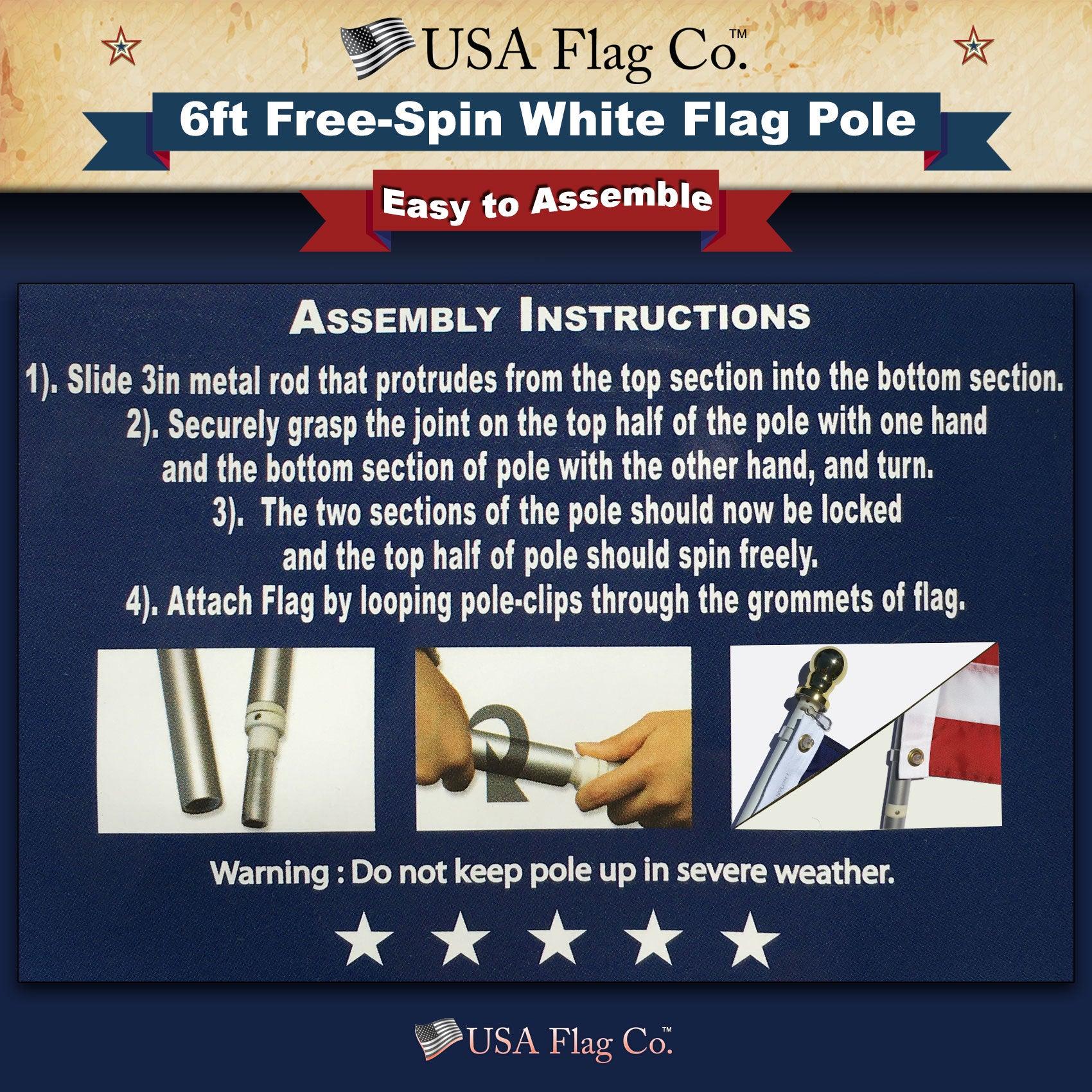 White Flag Pole (6ft, 1-inch Diameter) - Image 8