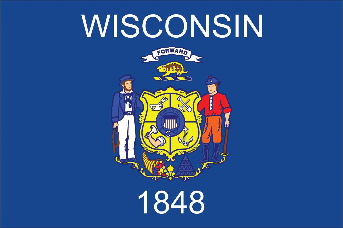 Wisconsin State Flag Made in USA – Heavy Duty Nylon - Image 2