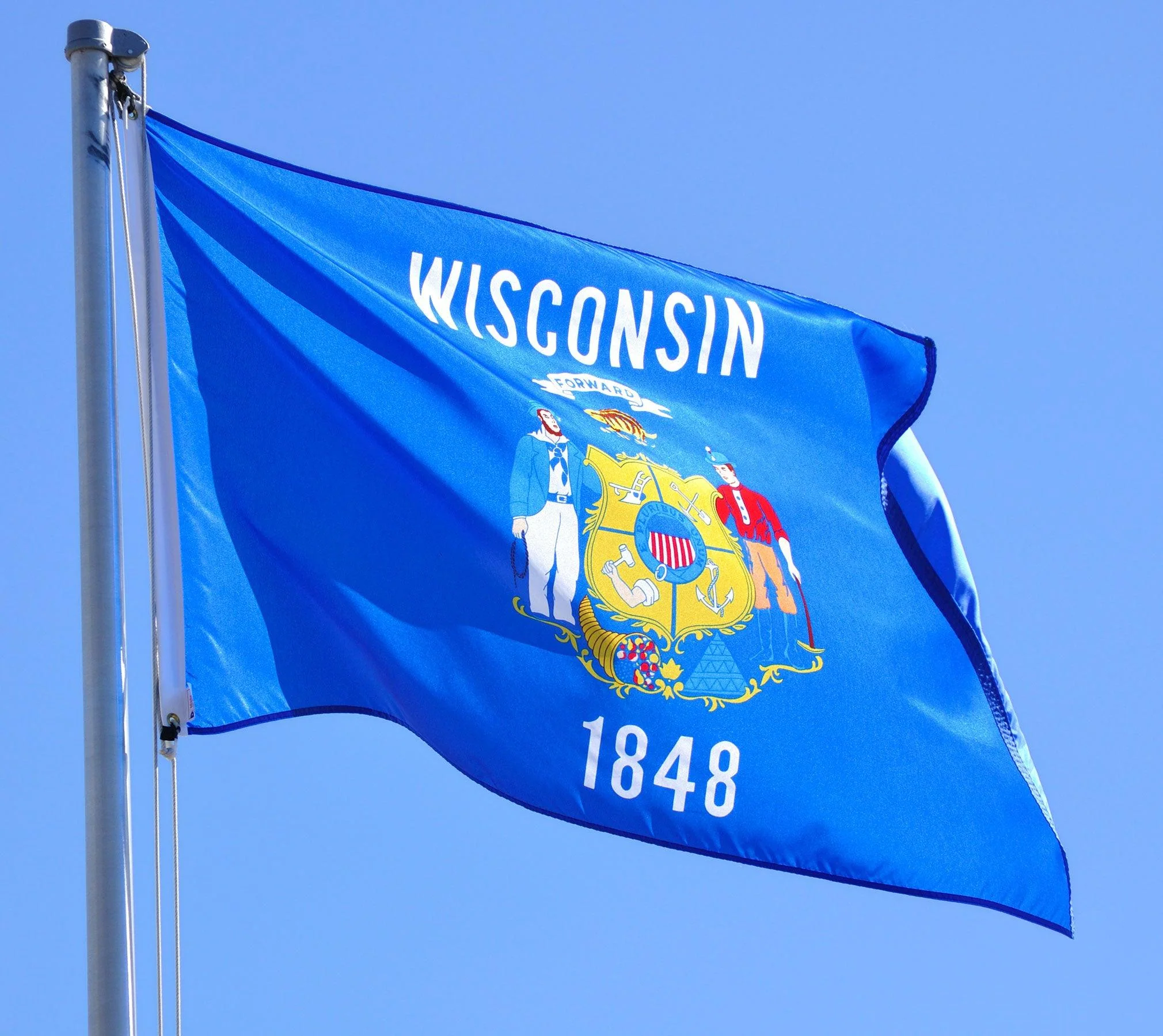 Wisconsin State Flag Made in USA – Heavy Duty Nylon - Image 3
